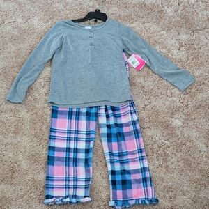 Charming Gray and Plaid Kids Pajama Set